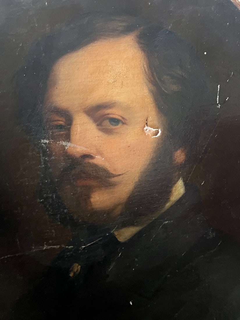 Charles LANDELLE (1821-1908) Man Portrait Antique Painting Original - 2