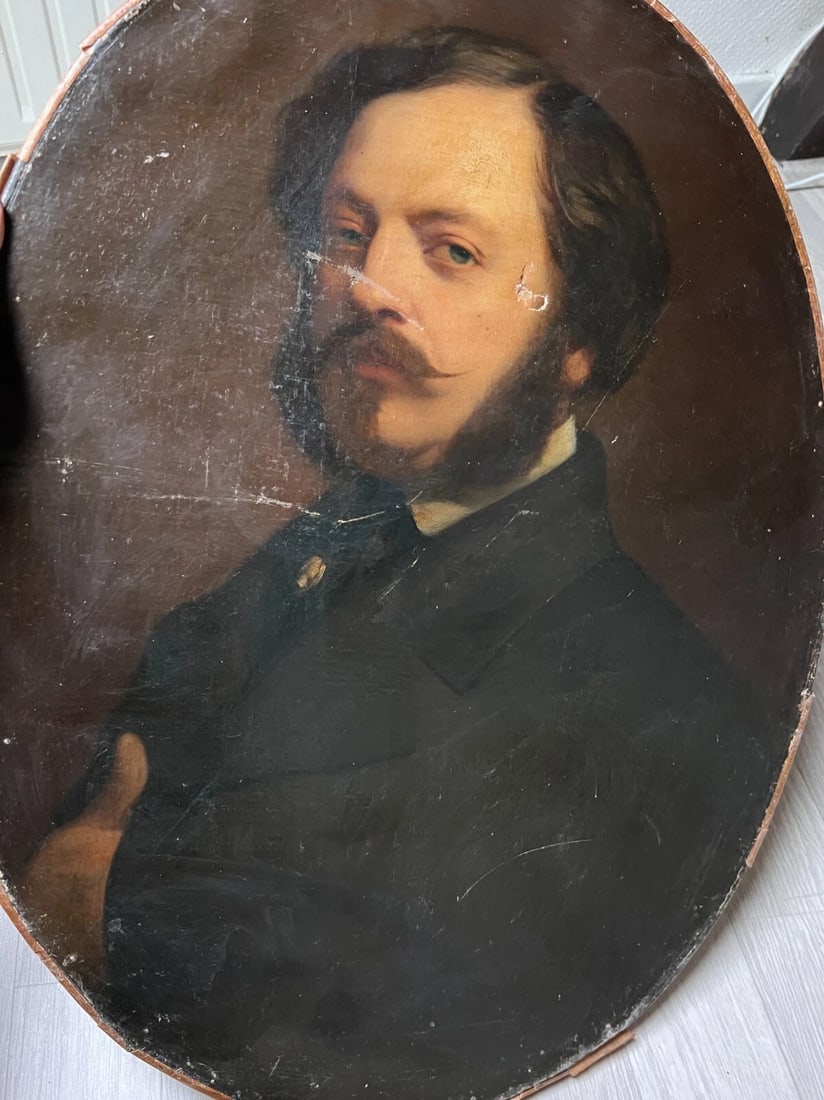 Charles LANDELLE (1821-1908) Man Portrait Antique Painting Original - 4