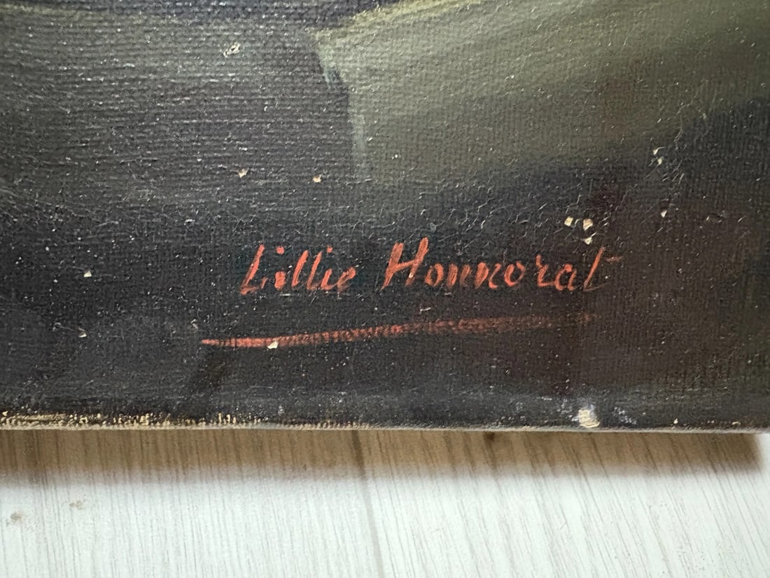Antique Painting Original Flowers, Floral, Still Life signed Lillie HONNORAT - 7