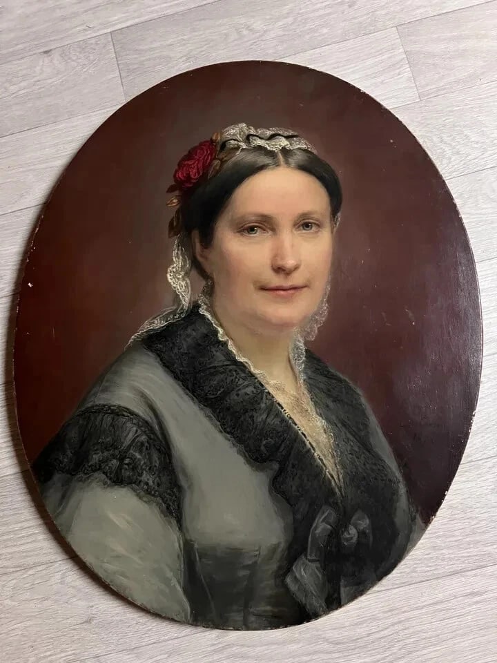 Marie C. LASSON (XIX) Woman Portrait - Painting Antique Original - 4