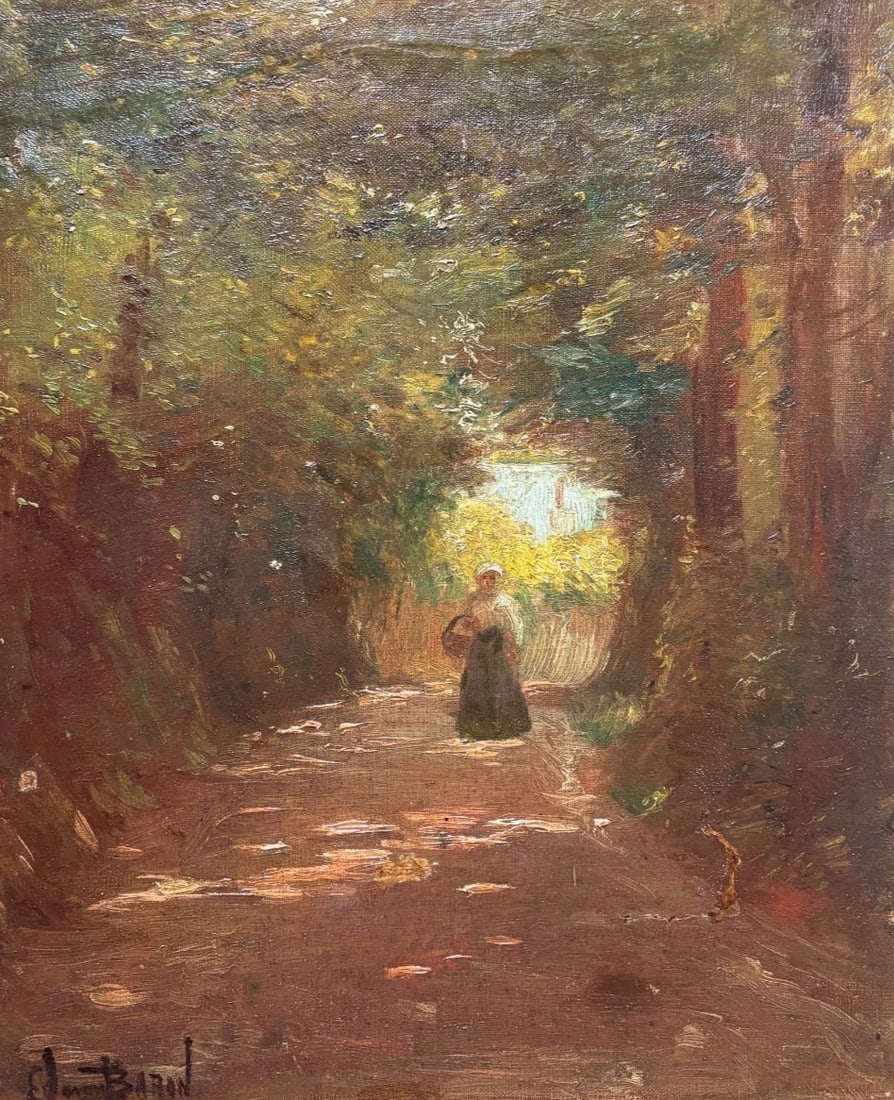 Landscape Impressionist Woman signed Antique Original Painting: Title:Landscape Impressionist Woman signed Antique Original Painting Description:Antique Original Painting Landscape Impressionist Woman signed Oil on canvas 47 x 38 cm hole/damaged Reserve: $450.00