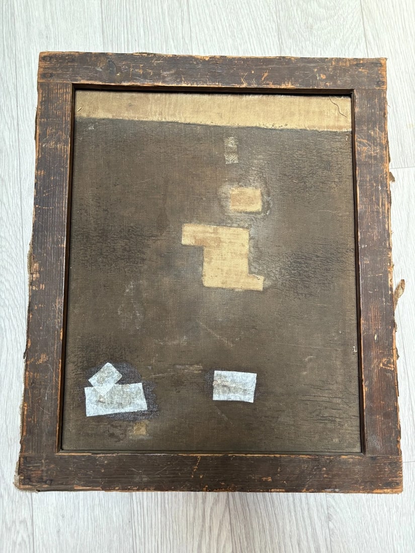 Landscape Impressionist Woman signed Antique Original Painting - 8