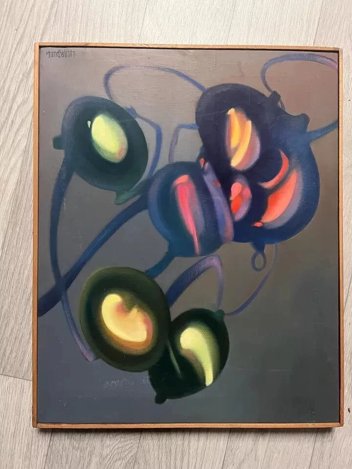 Lucien MARDUEL (1931) Yellow Red Abstraction Painting Modern Original - 8