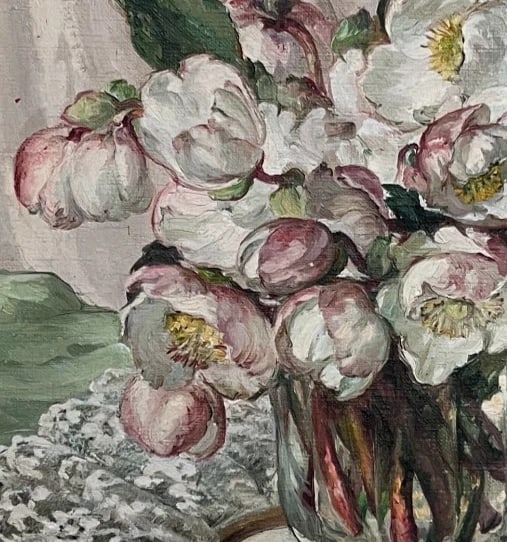 Painting Roses Flower Bouquet by Louise COTTIN (1907-1974) - 3