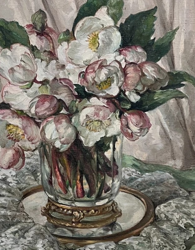 Painting Roses Flower Bouquet by Louise COTTIN (1907-1974) - 4