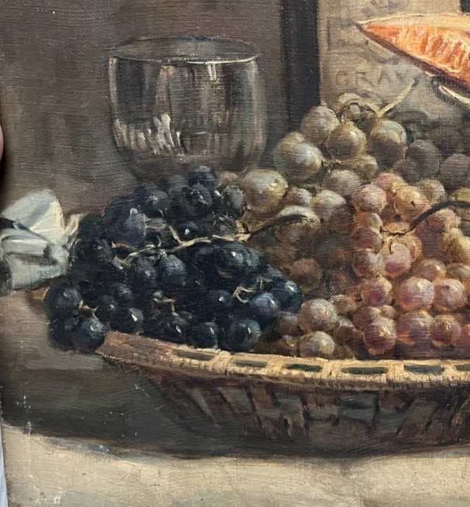 Painting by Gaston PLOQUIN (1882-1970) Grapes, Fruit Still Life - 5