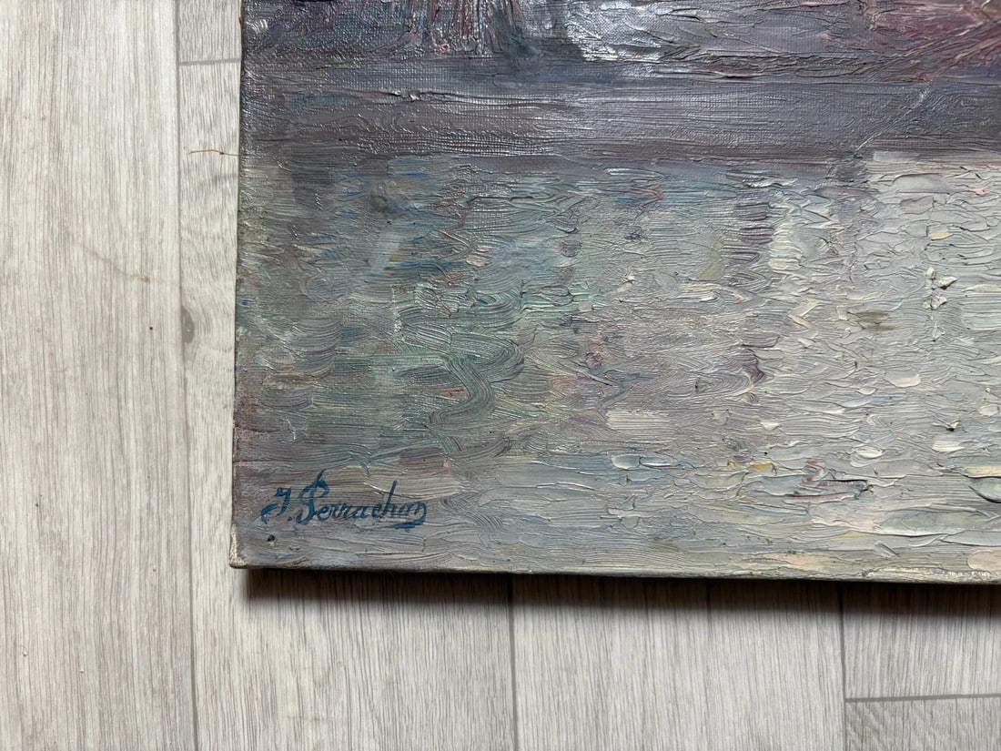 Joseph PERRACHON (1883-1969) Seascape, Boats -Painting Antique Original signed - 7