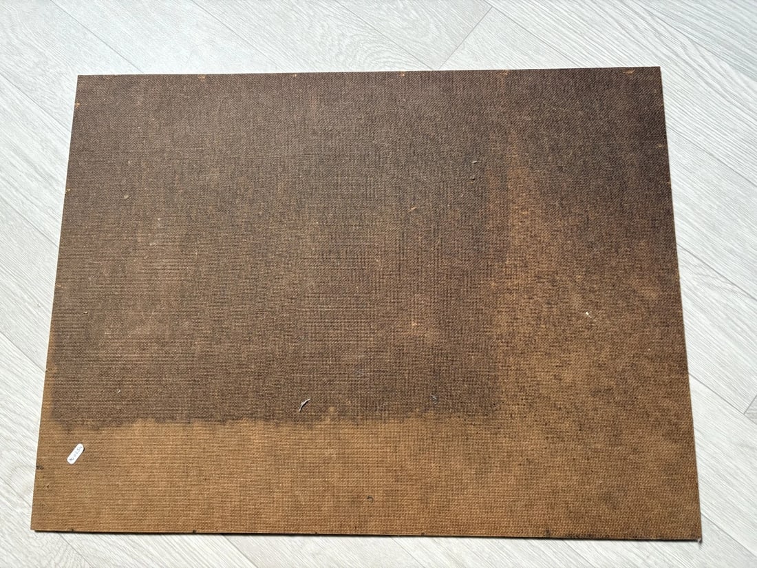 Antique Painting Original Landscape, Cityview, People signed - 8