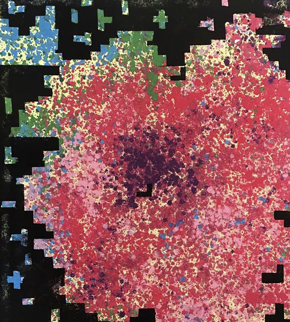 Oil painting Rose in Pixel Natalia Korf-Ivaniuk - 2