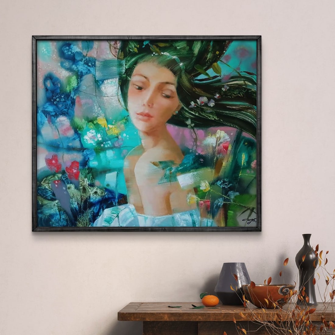 Abstract oil painting The girl is dreaming Anatoly Tarabanov - 2