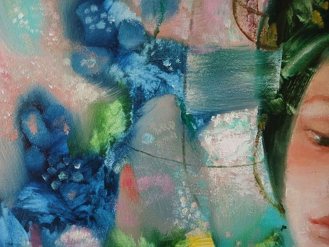 Abstract oil painting The girl is dreaming Anatoly Tarabanov - 4