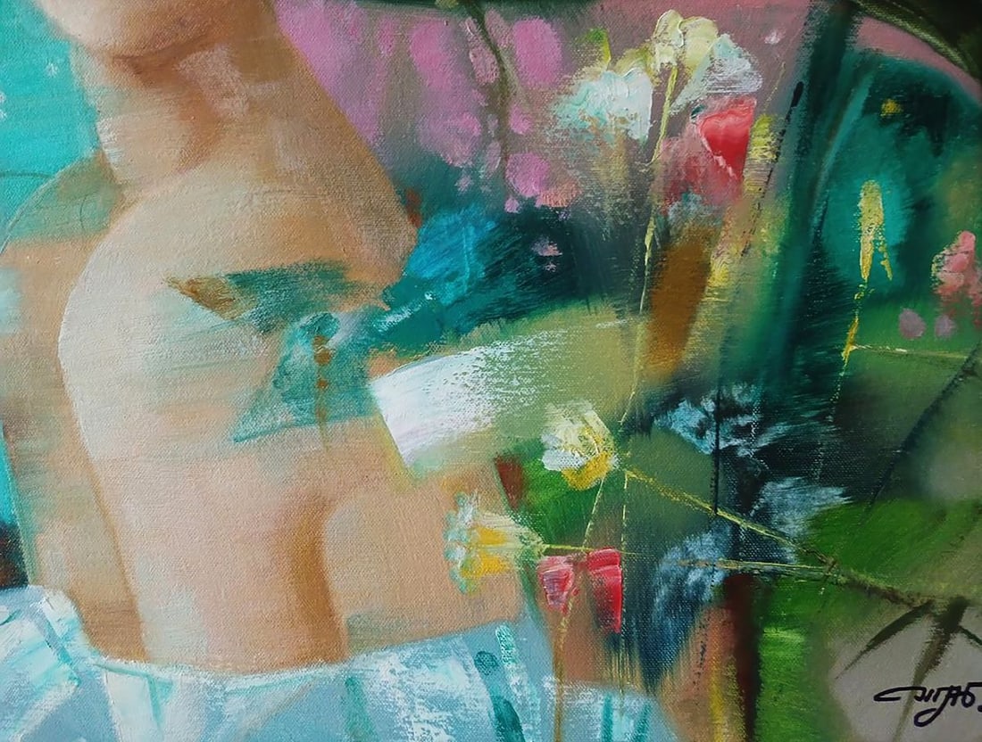 Abstract oil painting The girl is dreaming Anatoly Tarabanov - 7