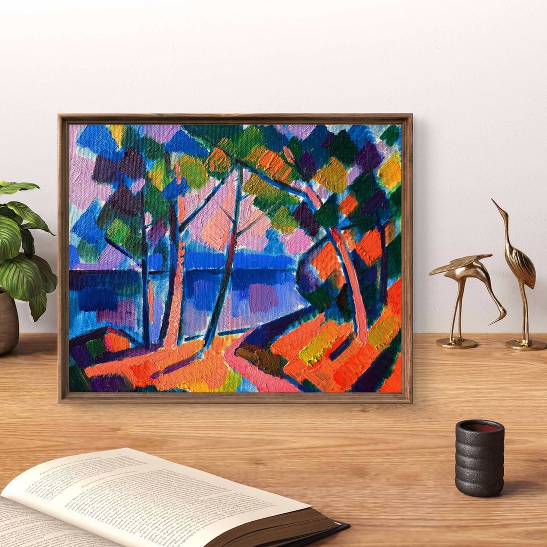 Oil painting Guardian trees by the river Pavel Dobrev - 3