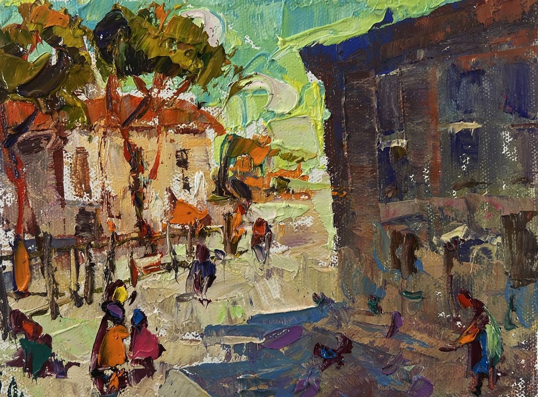 Oil painting The city wakes up in the fresh air Oleksiy Ivanyuk - 3