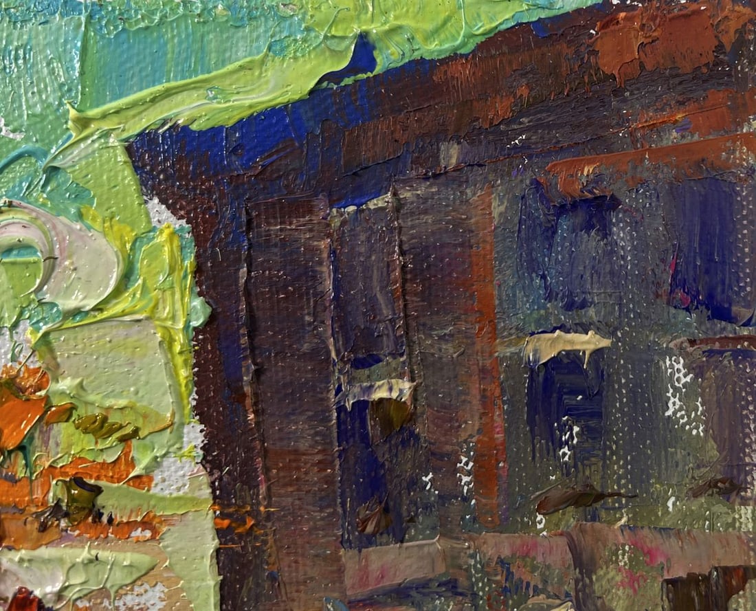 Oil painting The city wakes up in the fresh air Oleksiy Ivanyuk - 4