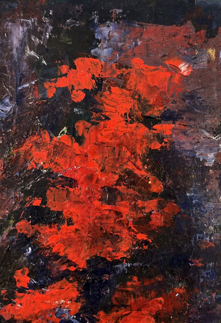 Oil painting Red bouquet of flowers Vadim Aksenov - 4