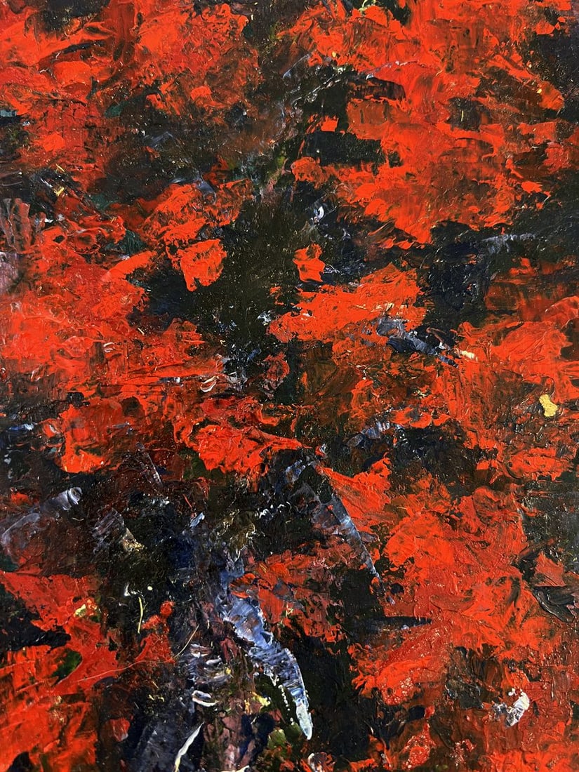 Oil painting Red bouquet of flowers Vadim Aksenov - 6