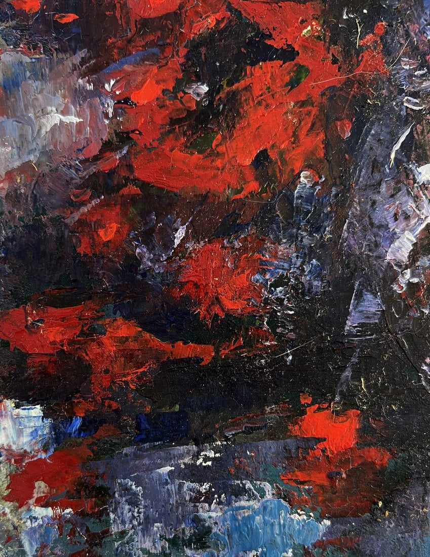 Oil painting Red bouquet of flowers Vadim Aksenov - 7