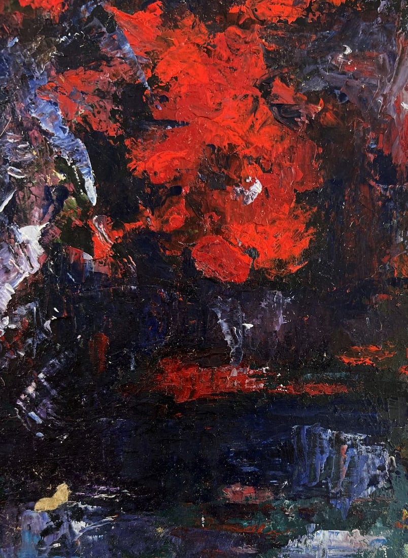 Oil painting Red bouquet of flowers Vadim Aksenov - 8