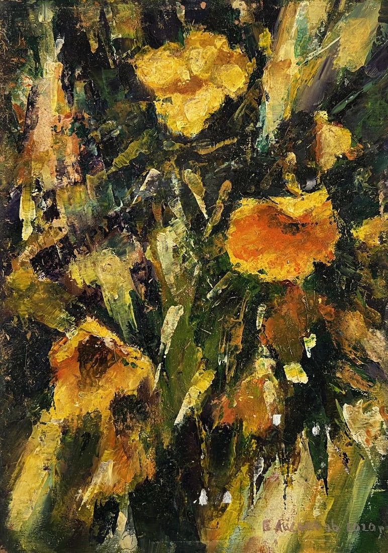 Oil painting Fragrant yellow flowers Vadim Aksenov - 3