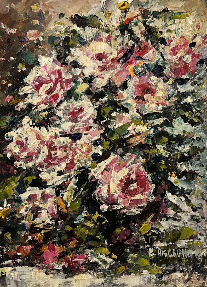Oil painting Pink gift bouquet Vadim Aksenov - 3