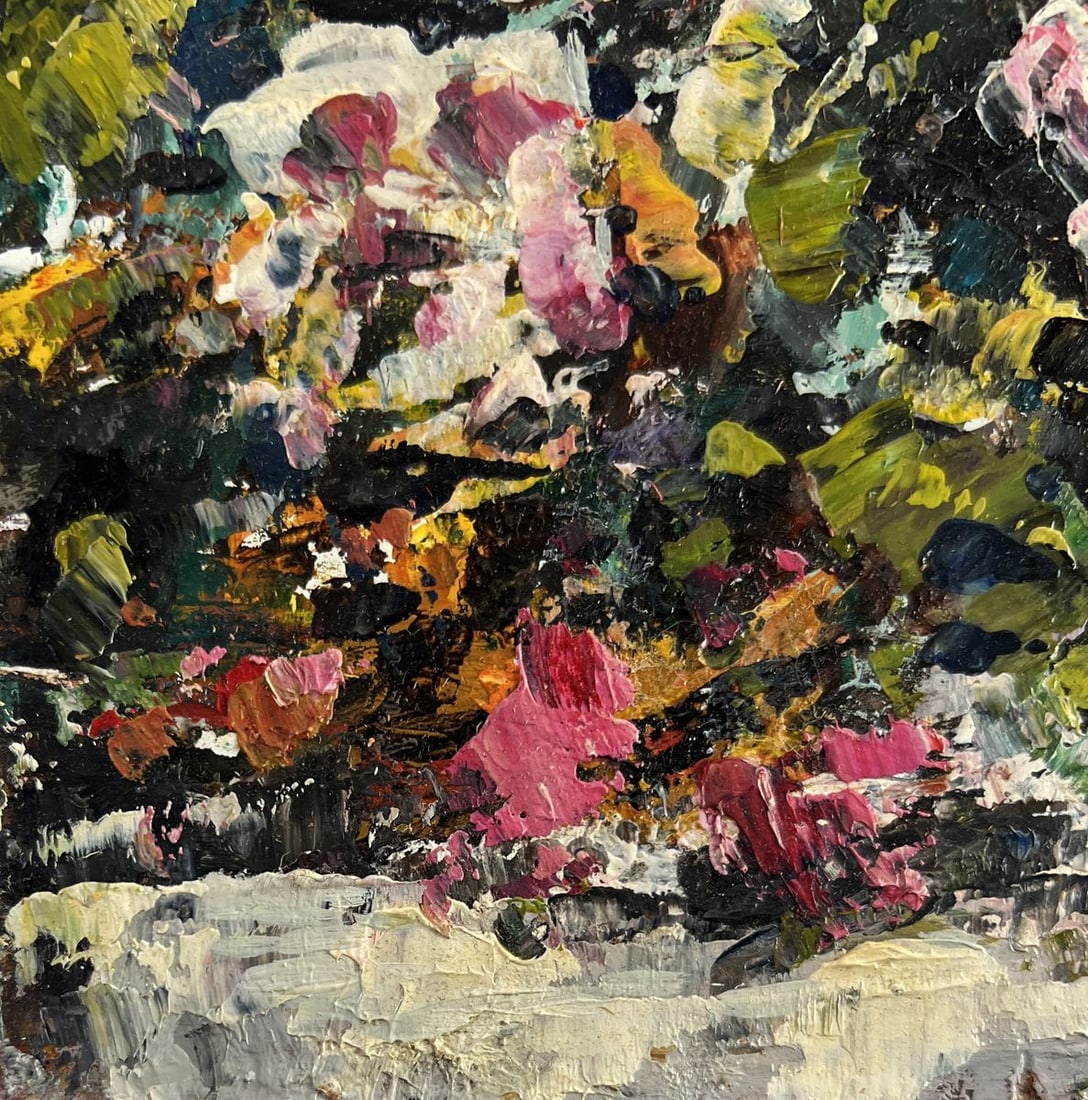 Oil painting Pink gift bouquet Vadim Aksenov - 7