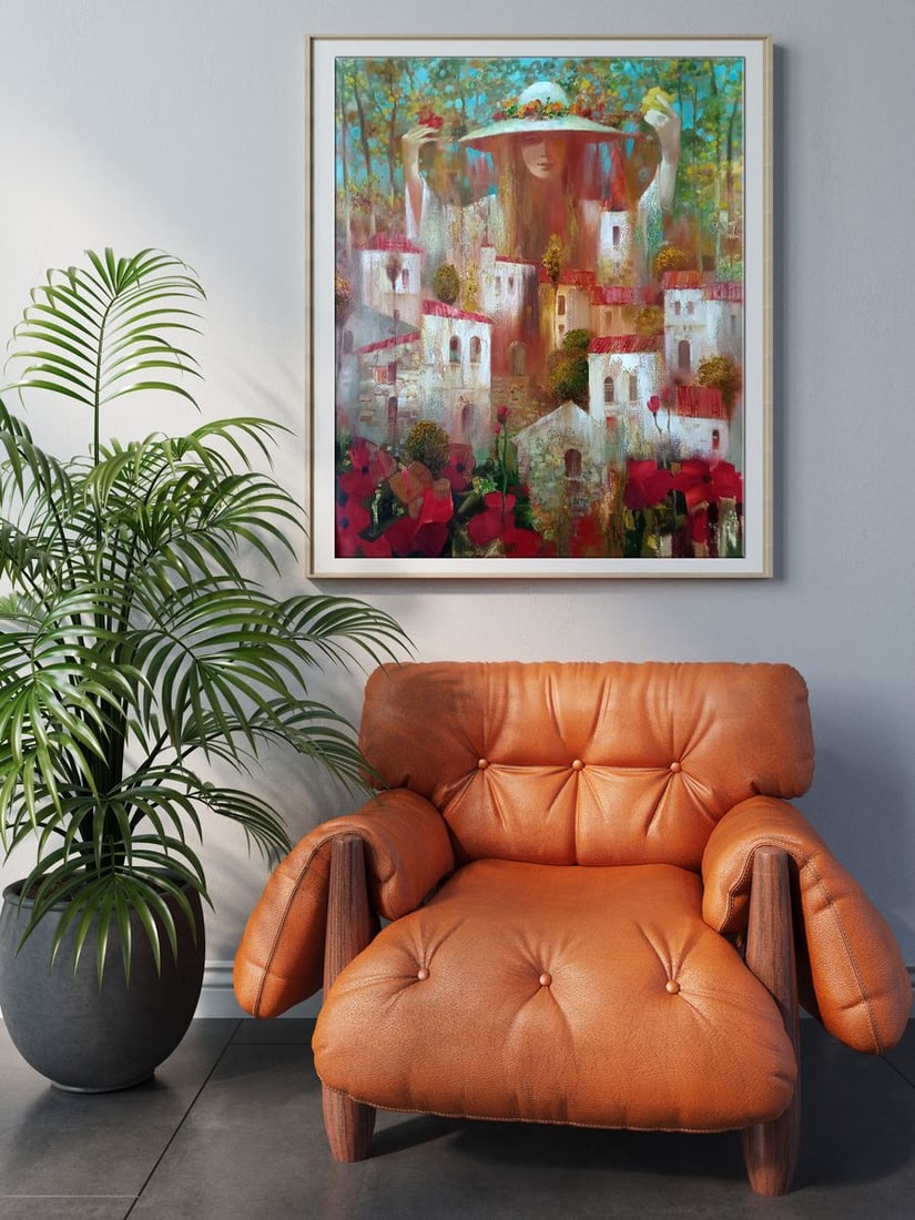 Abstract oil painting Autumn city Anatoly Borisovich Tarabanov - 2