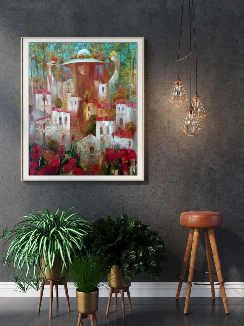 Abstract oil painting Autumn city Anatoly Borisovich Tarabanov - 3