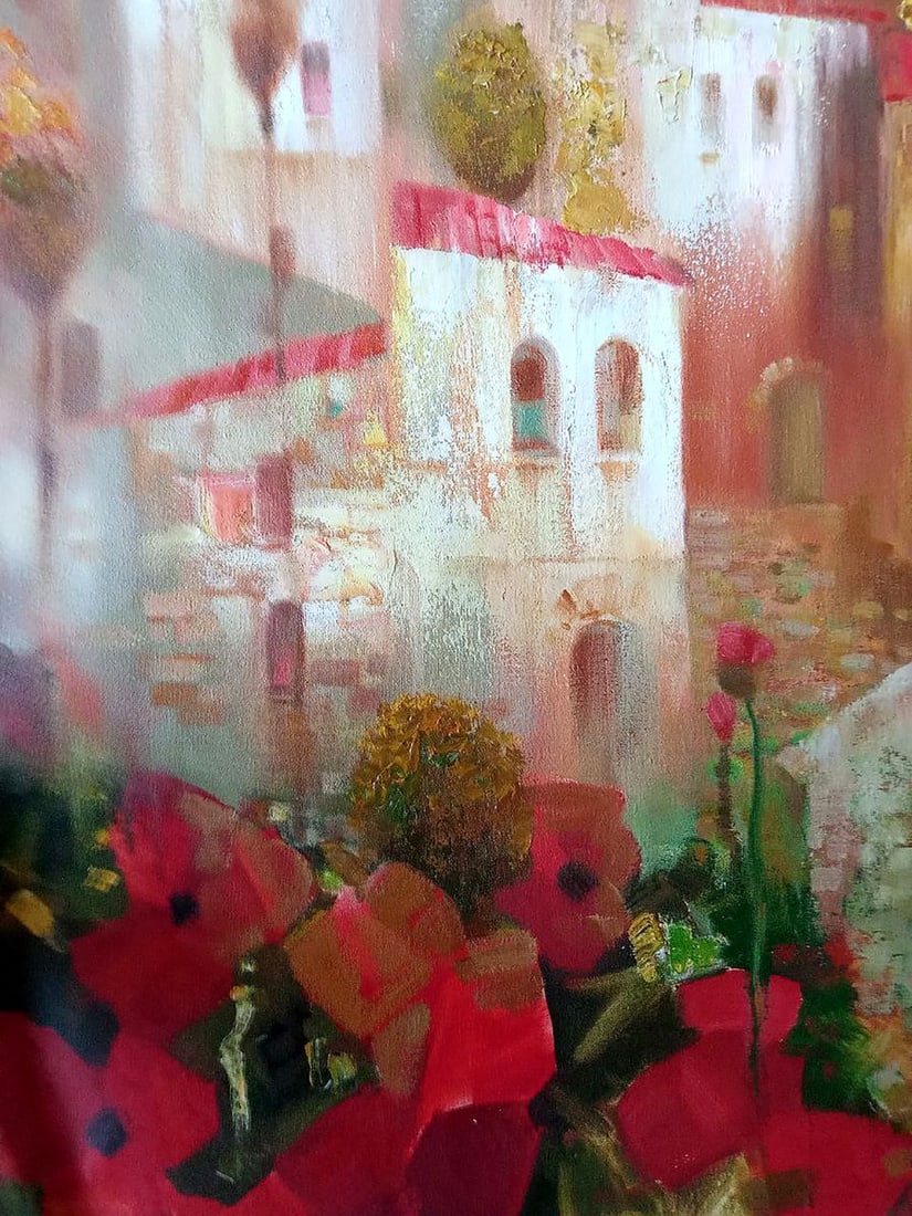 Abstract oil painting Autumn city Anatoly Borisovich Tarabanov - 8