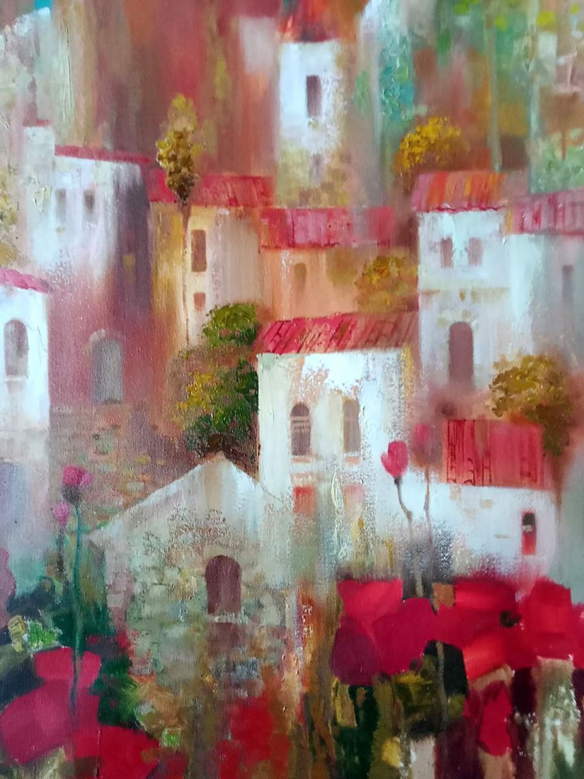 Abstract oil painting Autumn city Anatoly Borisovich Tarabanov - 9