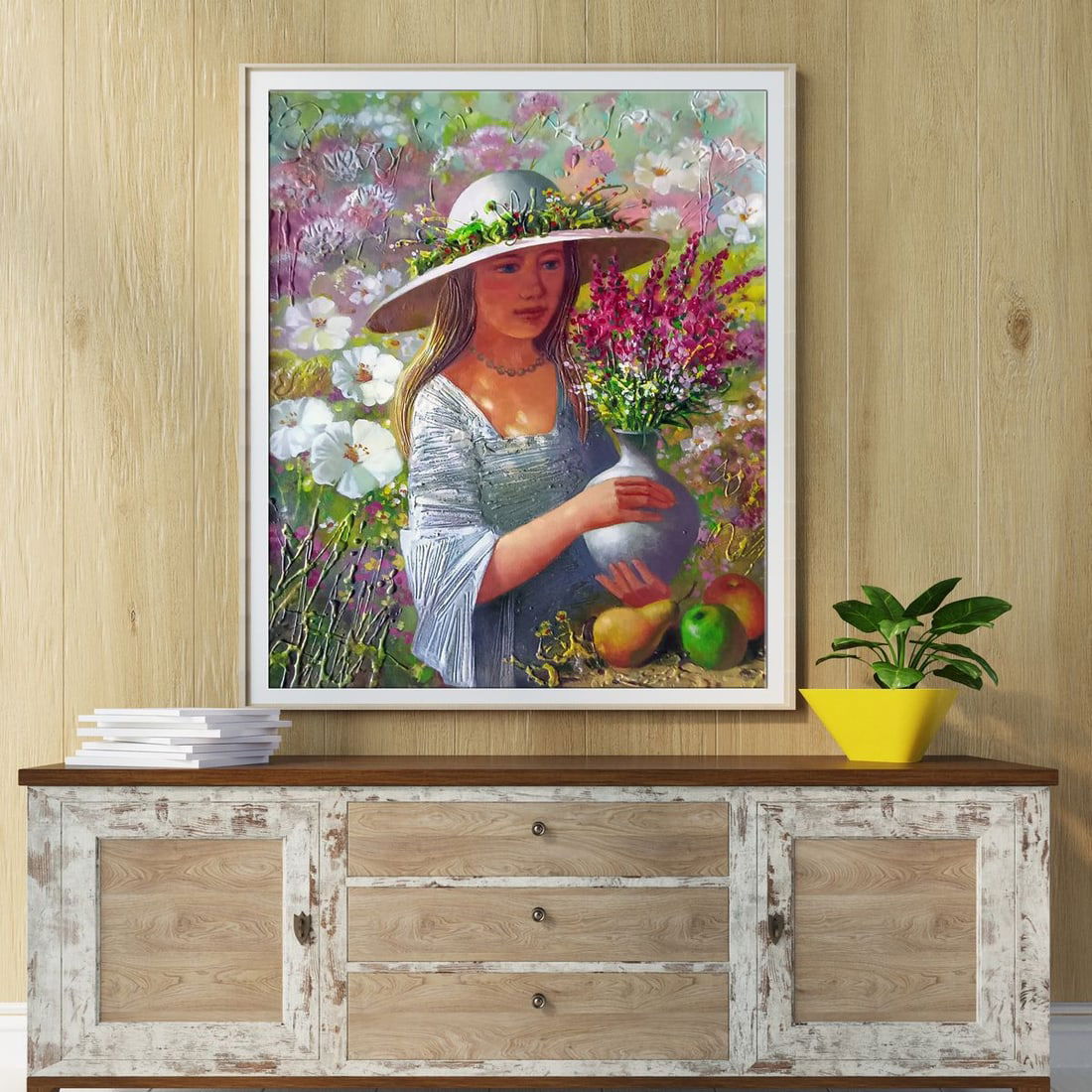 Abstract oil painting Girl with a bouquet Anatoly Borisovich Tarabanov - 3