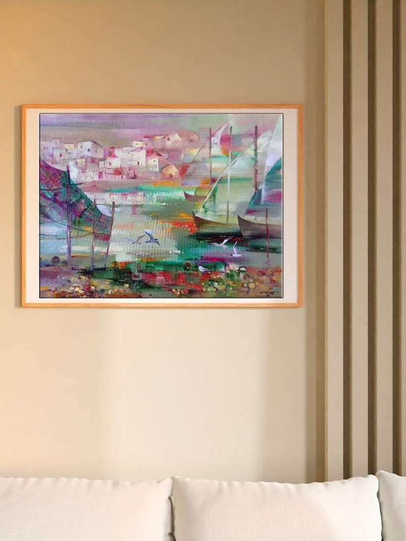 Abstract oil painting Harbor Anatoly Borisovich Tarabanov - 2