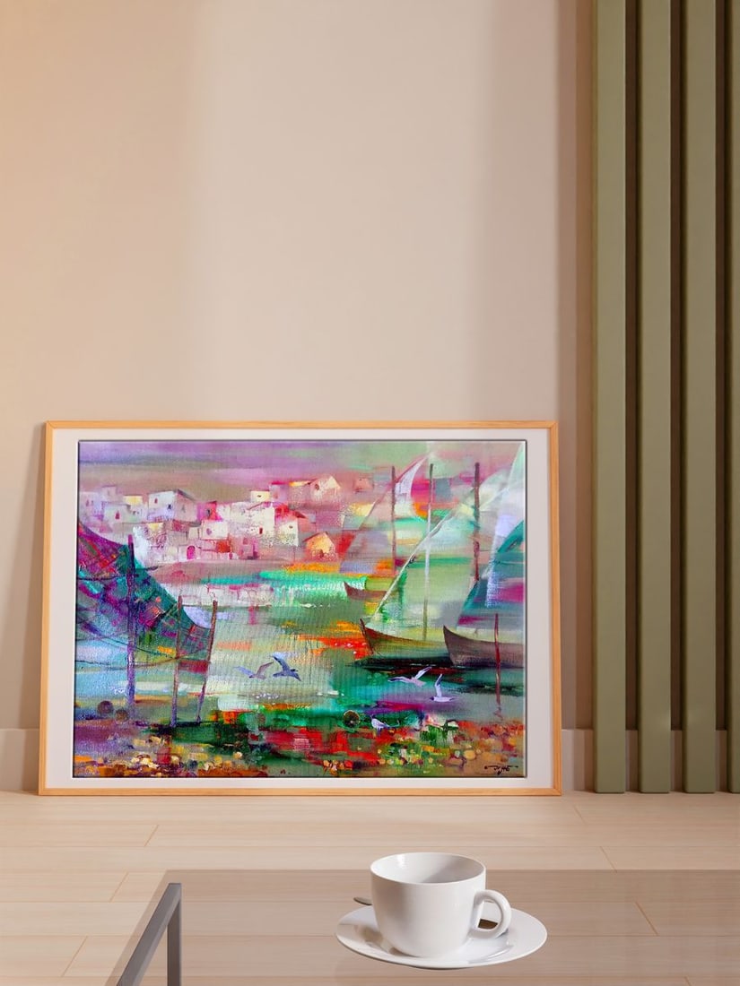 Abstract oil painting Harbor Anatoly Borisovich Tarabanov - 3