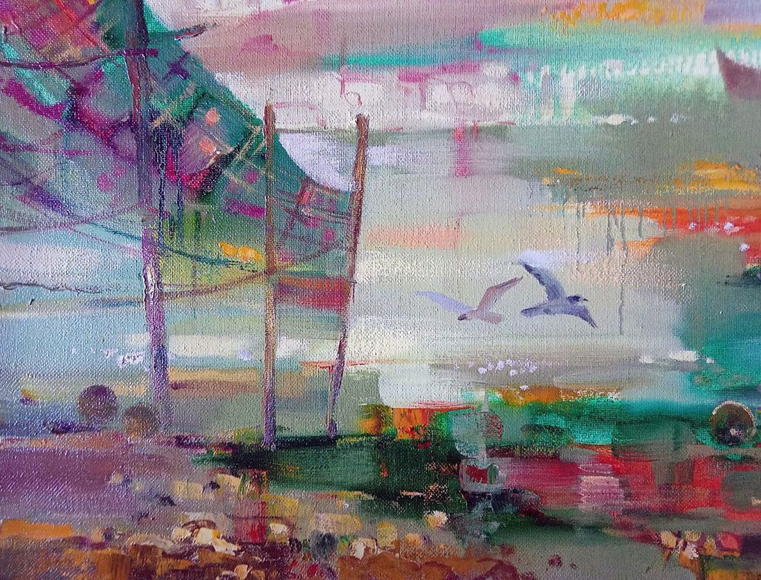 Abstract oil painting Harbor Anatoly Borisovich Tarabanov - 4