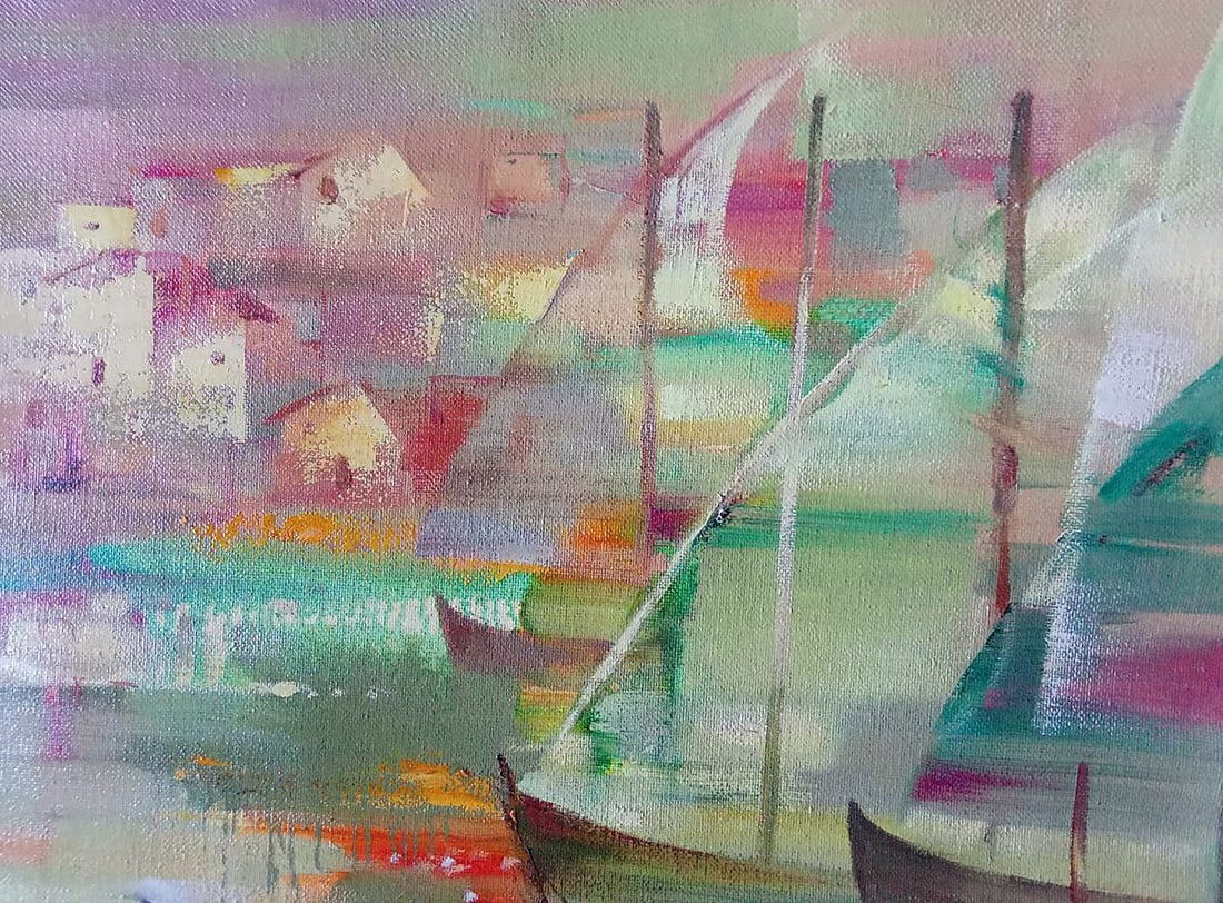 Abstract oil painting Harbor Anatoly Borisovich Tarabanov - 5