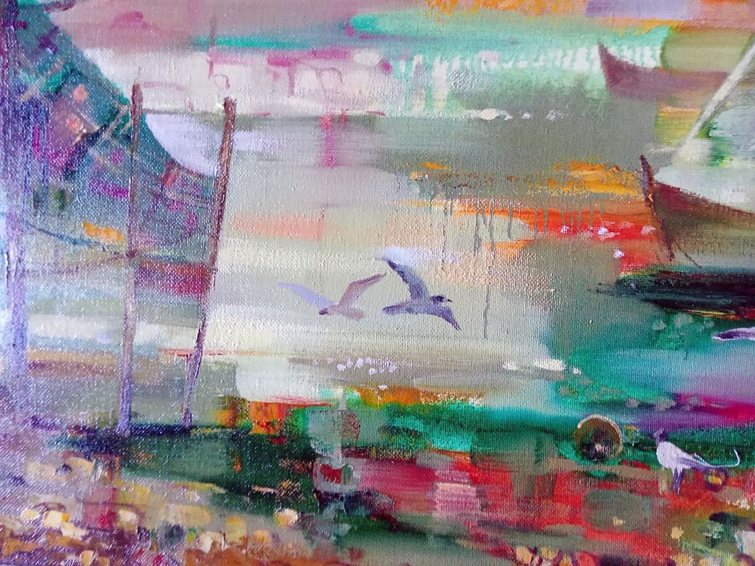Abstract oil painting Harbor Anatoly Borisovich Tarabanov - 8