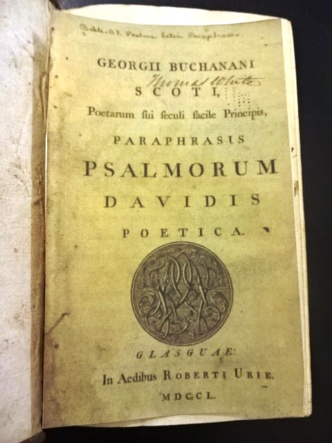 1750 Buchanan Paraphrase of Psalms of David Stirling Library - 4