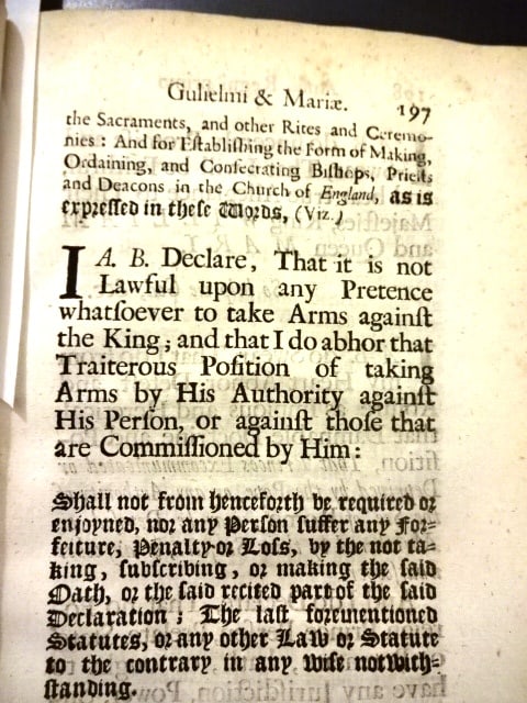 1689 English Act Oaths of Allegiance and Supremacy - 2