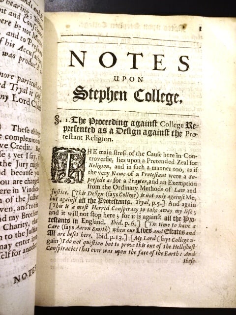 1681 Roger L'Estrange Notes Upon Stephen College - 3