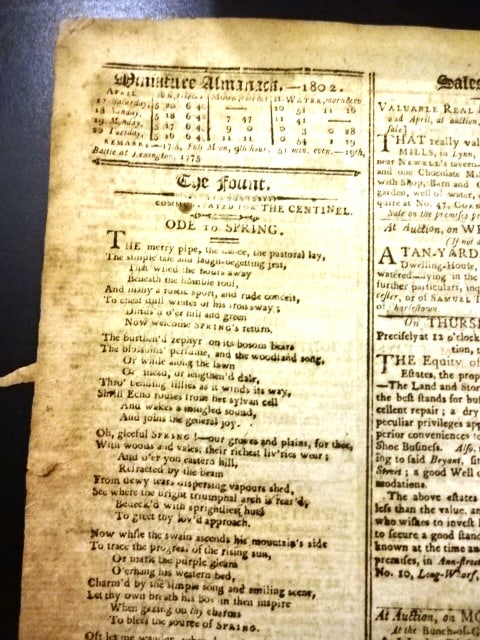 1802 Boston Federalist Newpaper Thomas Jefferson Act - 2