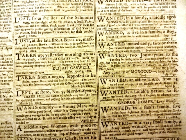 1802 Boston Federalist Newpaper Thomas Jefferson Act - 3