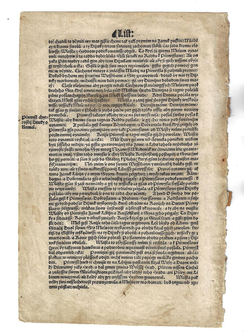 1541 Czech Hajek Chronicle Leaf Maidens War - 2