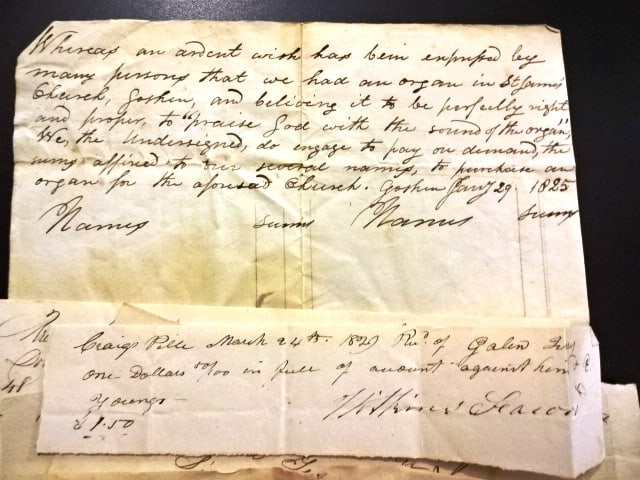 1830 Group of Receipts Documents Goshen NY - 2