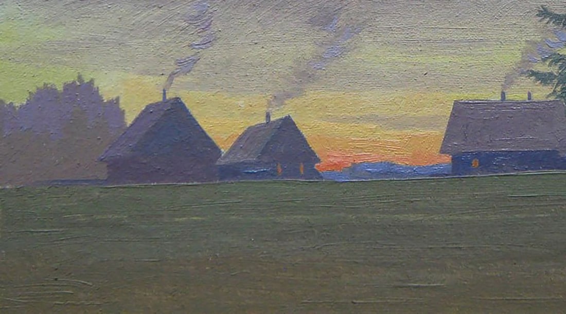Oil painting Spring evening in the village Valery Savenets - 3