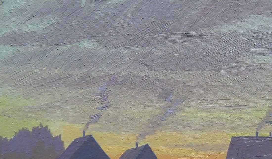 Oil painting Spring evening in the village Valery Savenets - 4