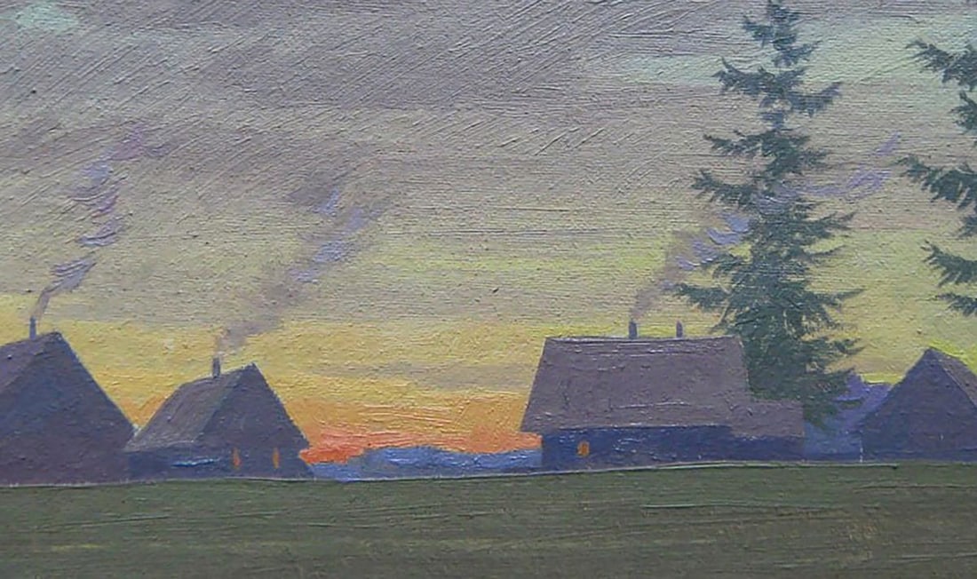 Oil painting Spring evening in the village Valery Savenets - 6