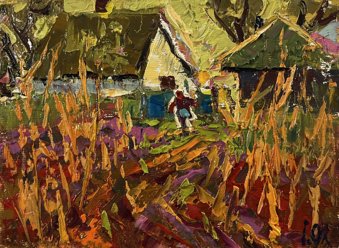 Oil painting Warm autumn in the village Oleksiy Ivanyuk - 3