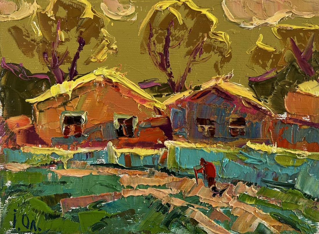 Oil painting A warm village evening Oleksiy Ivanyuk - 3