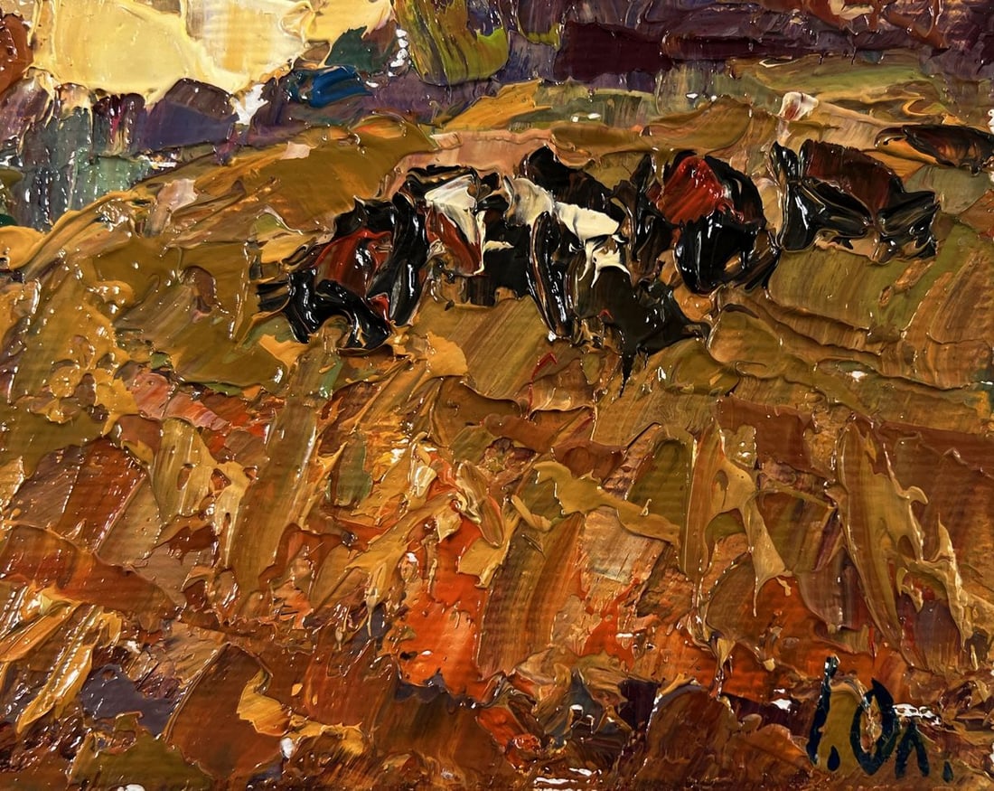 Oil painting Autumn cow grazing Oleksiy Ivanyuk - 5