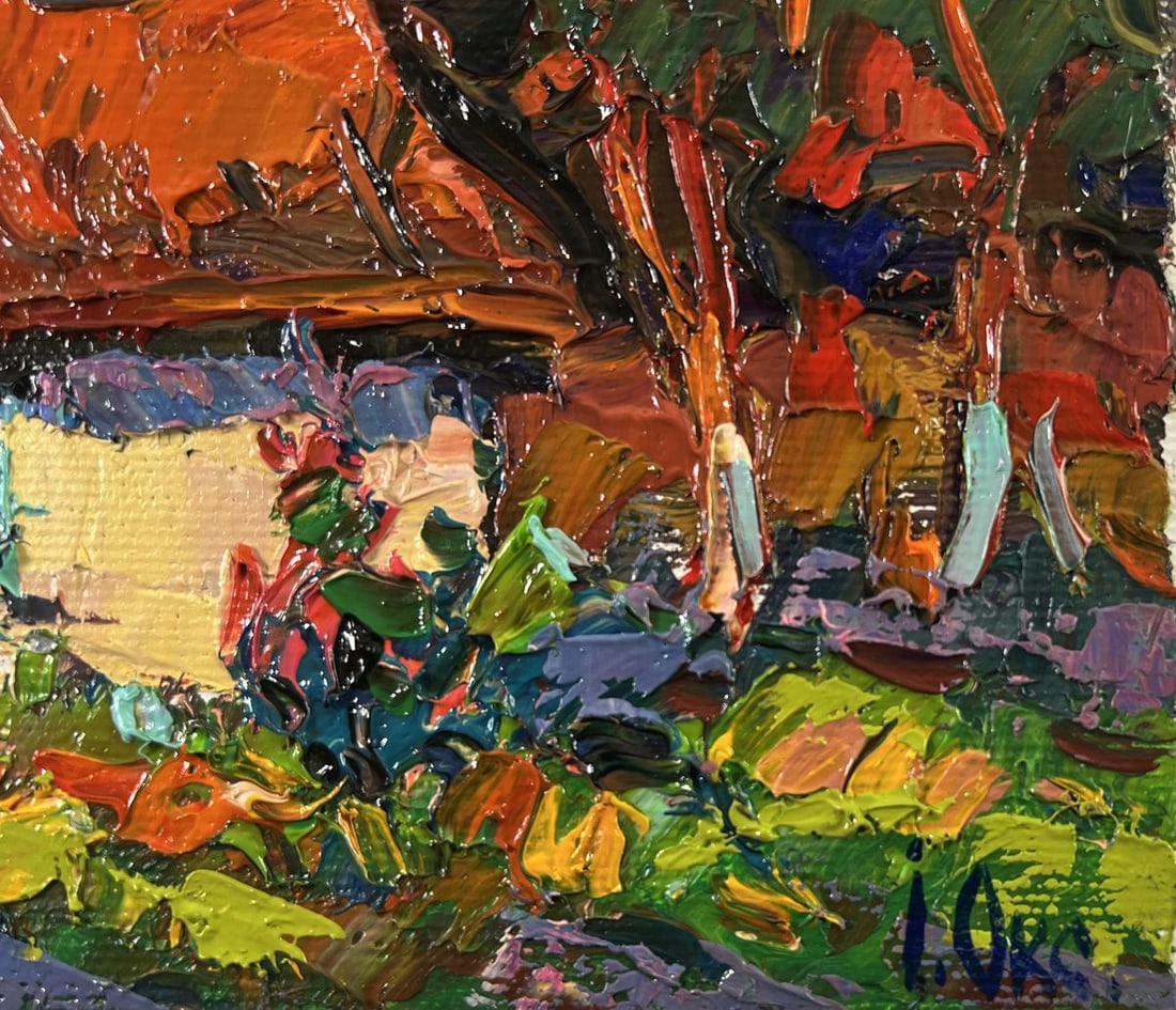 Oil painting Evening village courtyard Oksana Ivanyuk - 5